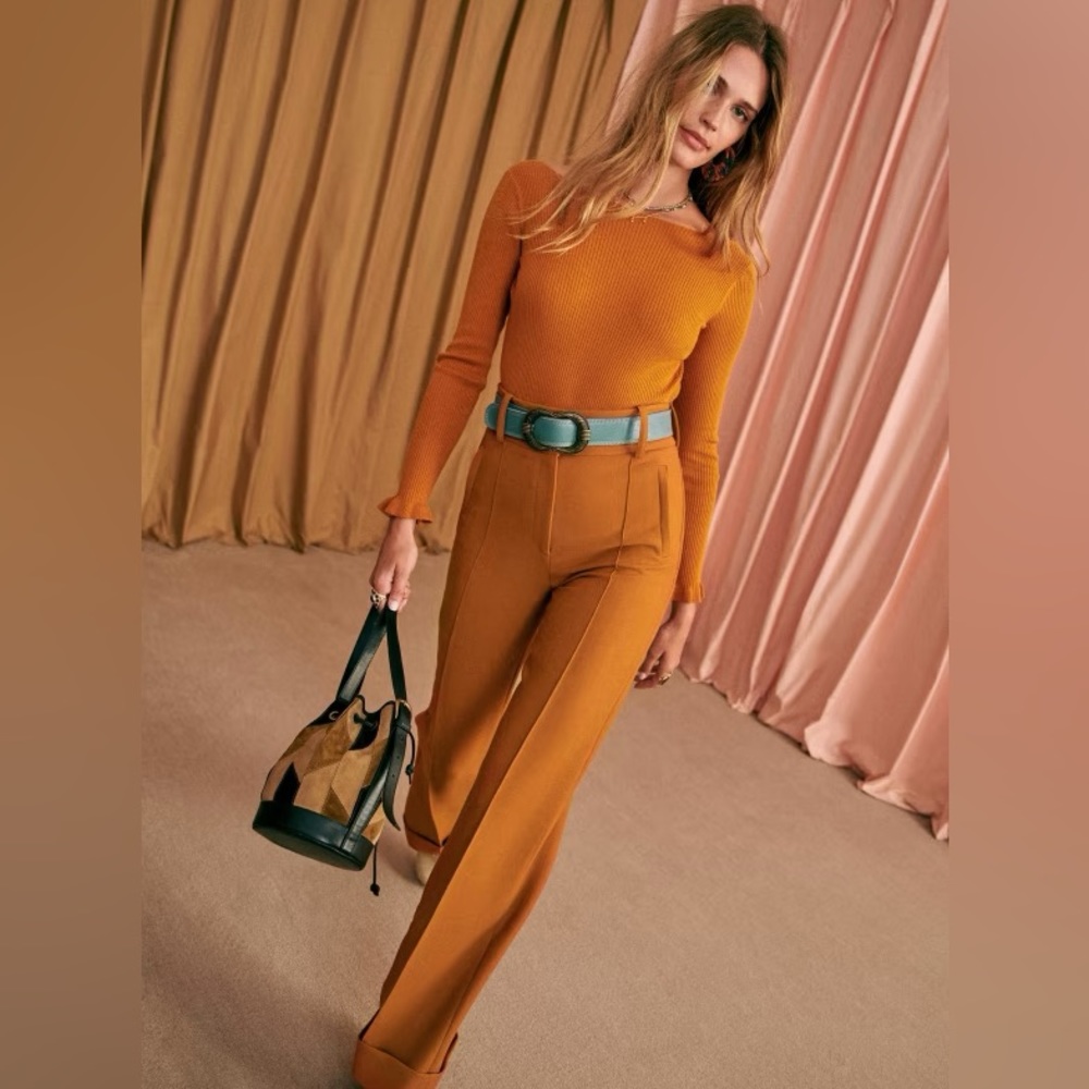Sezane Lukas Trousers in Ochre Size 36